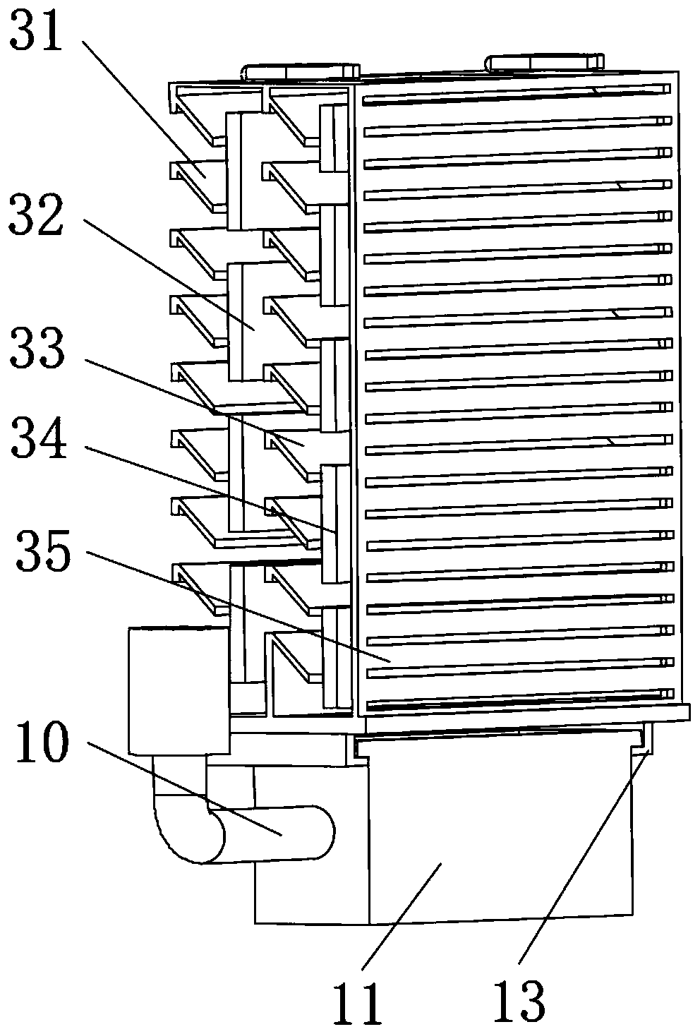Sand-wind-proof mechanical filter for rail vehicle
