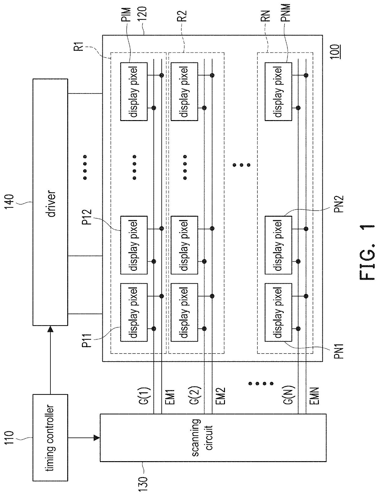 Light-emitting diode display device and light-emission control method thereof