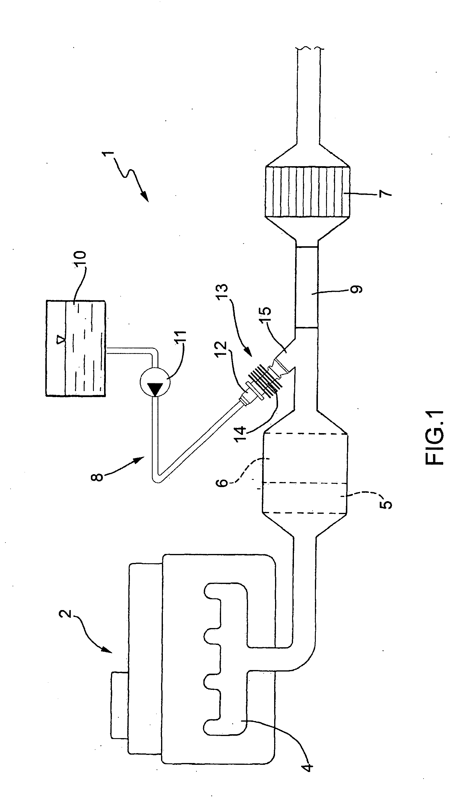 Mounting device for an injector in an exhaust system of an internal combustion engine