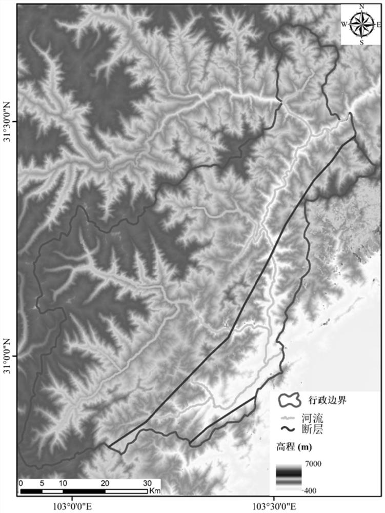 Earthquake region landslide susceptibility evaluation method based on multi-modal classification