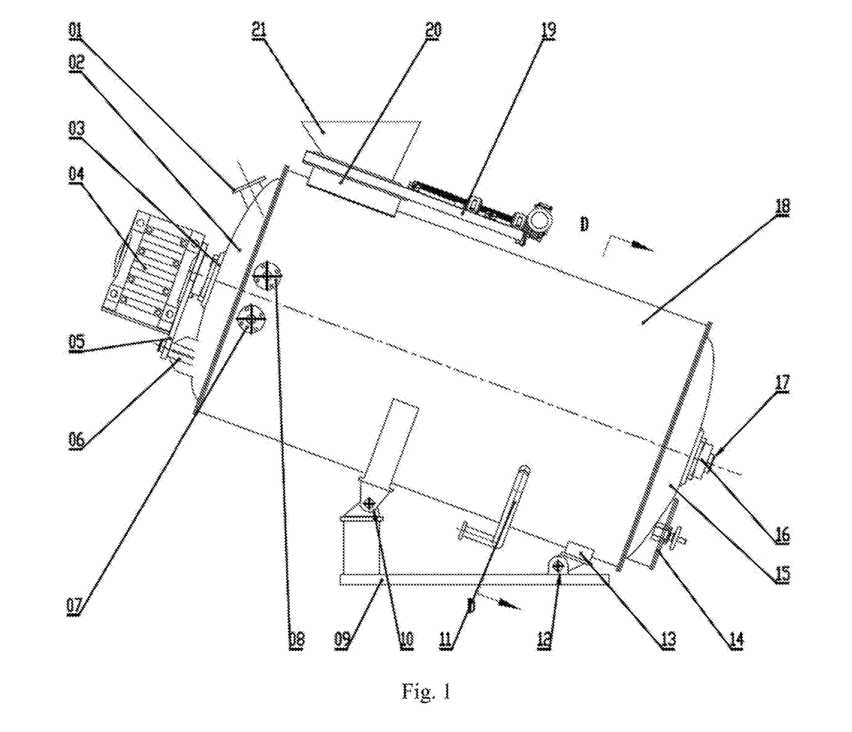 Inclined reactor of bottom gas-inlet type for aerobic fermentation and method for aerobic fermentation