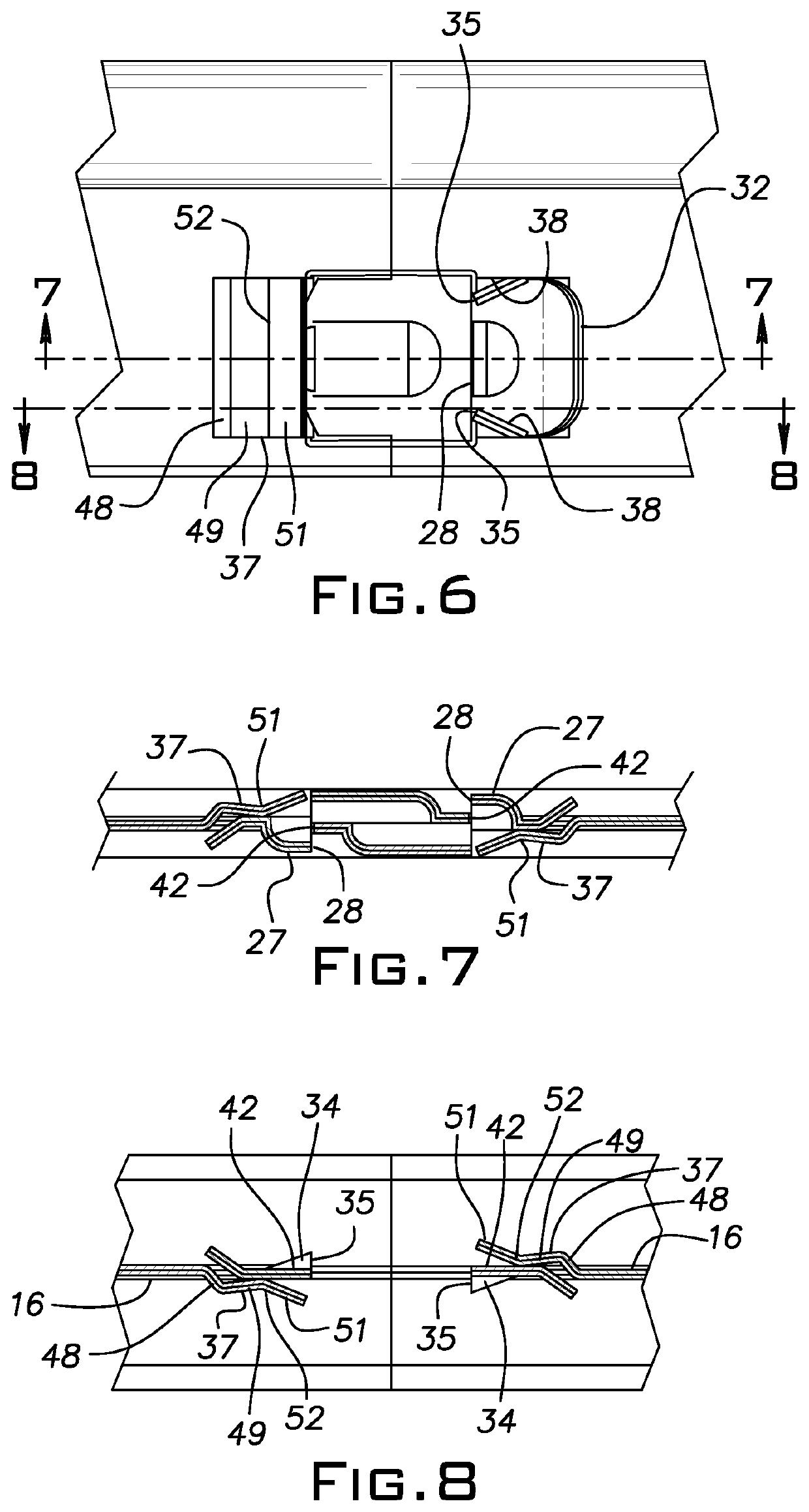 Triple-lock main tee splice