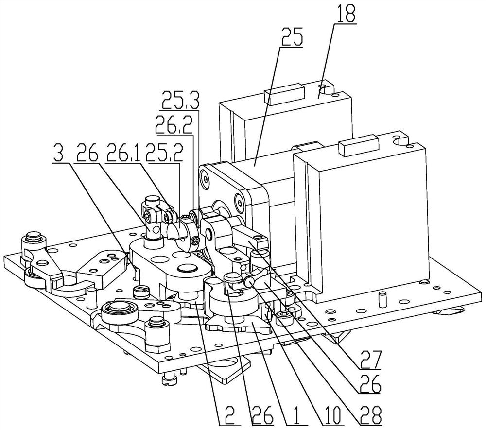 Triangular control mechanism and its multi-station weaving method