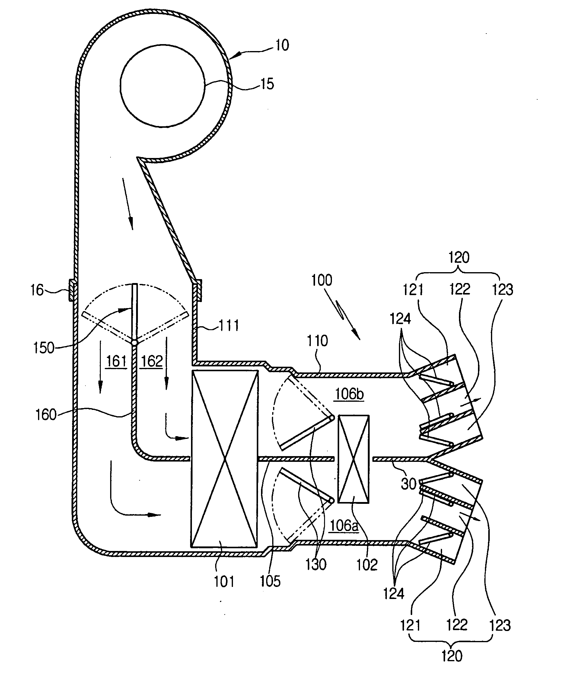 Dual zone type air conditioner for vehicles and method of controlling the same