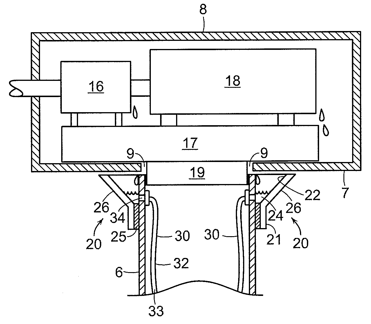 Fluid catchment system for a wind turbine