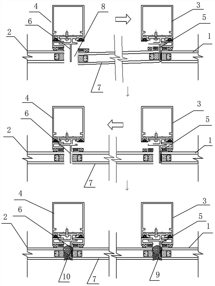 Rapid mounting structure for curtain wall glass