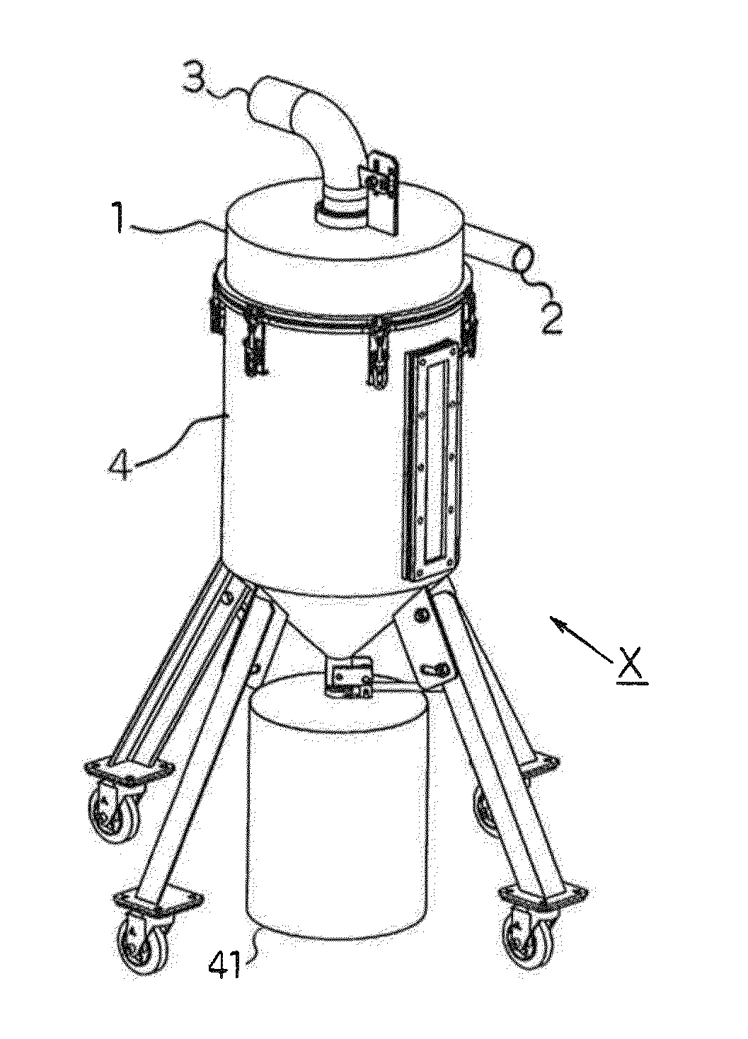 Powder and granular material separation processing device, powder and granular material separation processing method, and powder and granular material separation and collection processing system