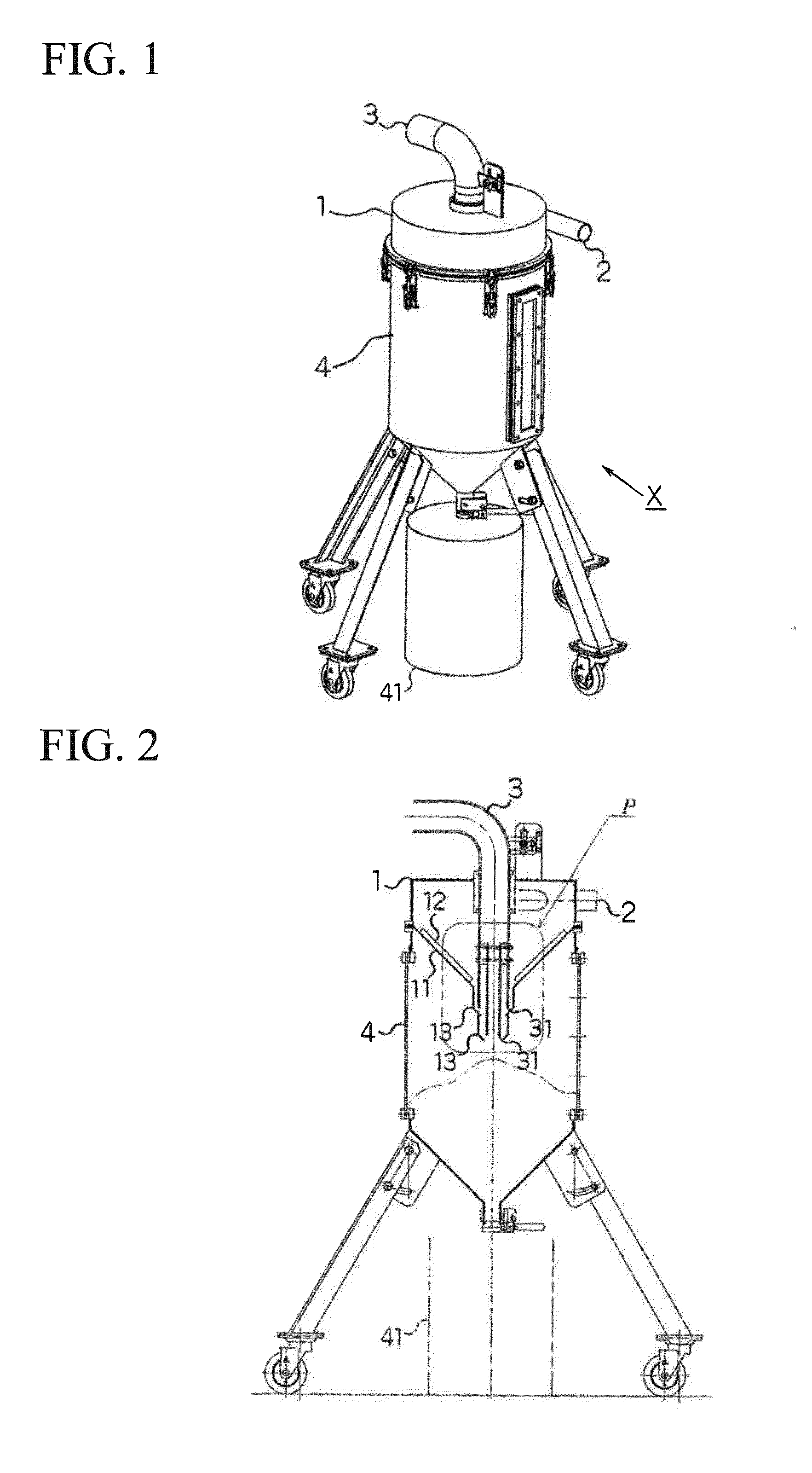 Powder and granular material separation processing device, powder and granular material separation processing method, and powder and granular material separation and collection processing system