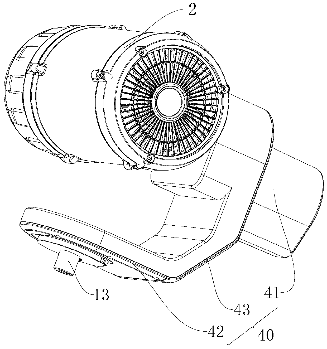 Pan-tilt device used for supporting atomizing device, atomizing assembly and moving equipment