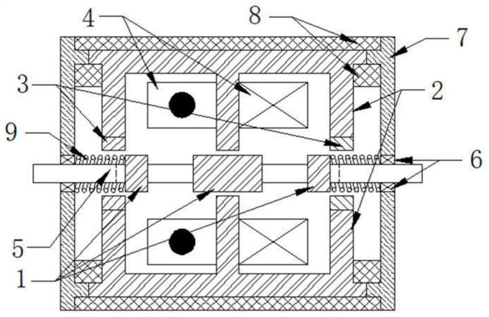 Stator permanent magnet type mover iron core block type linear oscillation motor and unit group