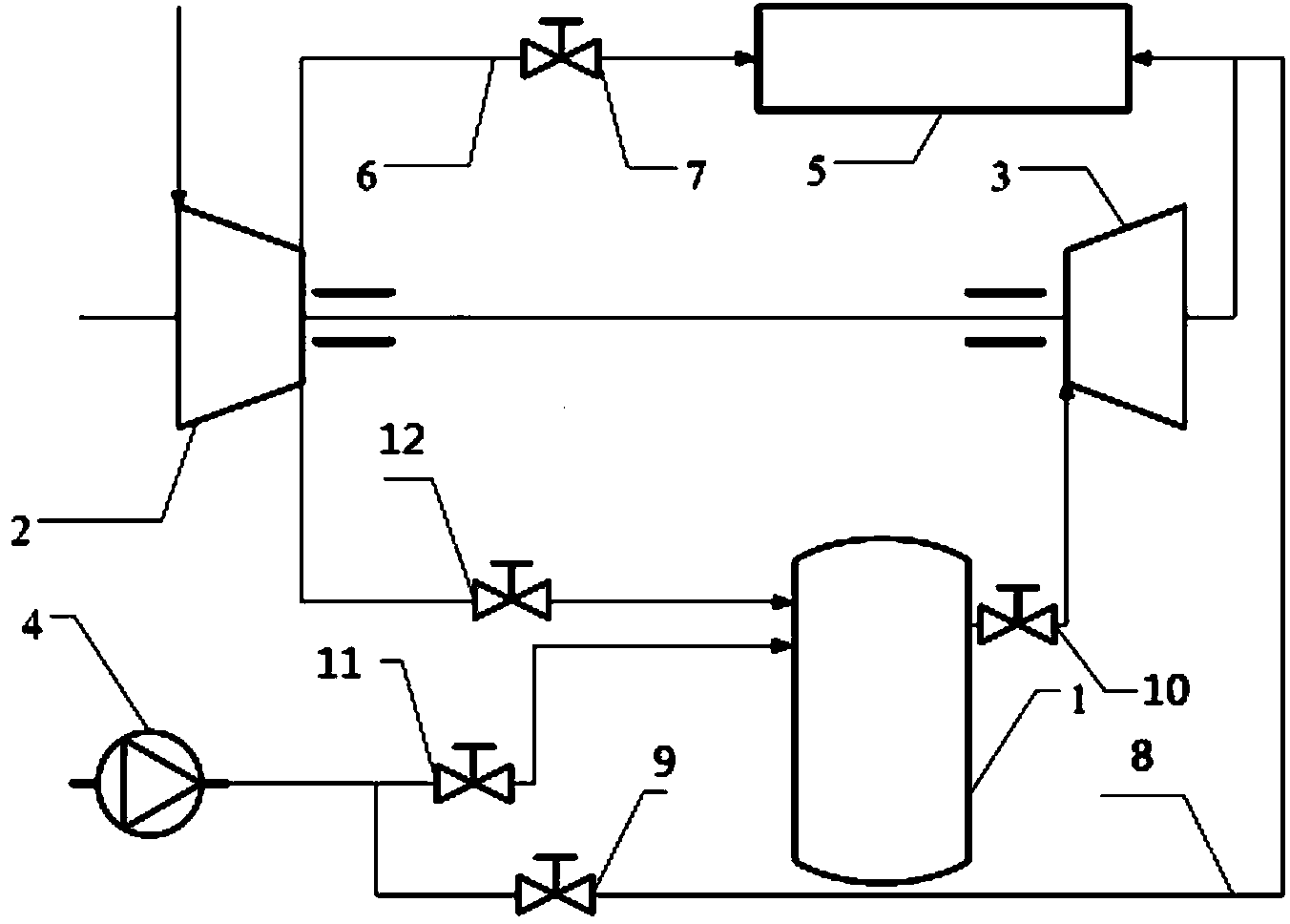 Air supplying system and method of experiment table of small supercharged boiler