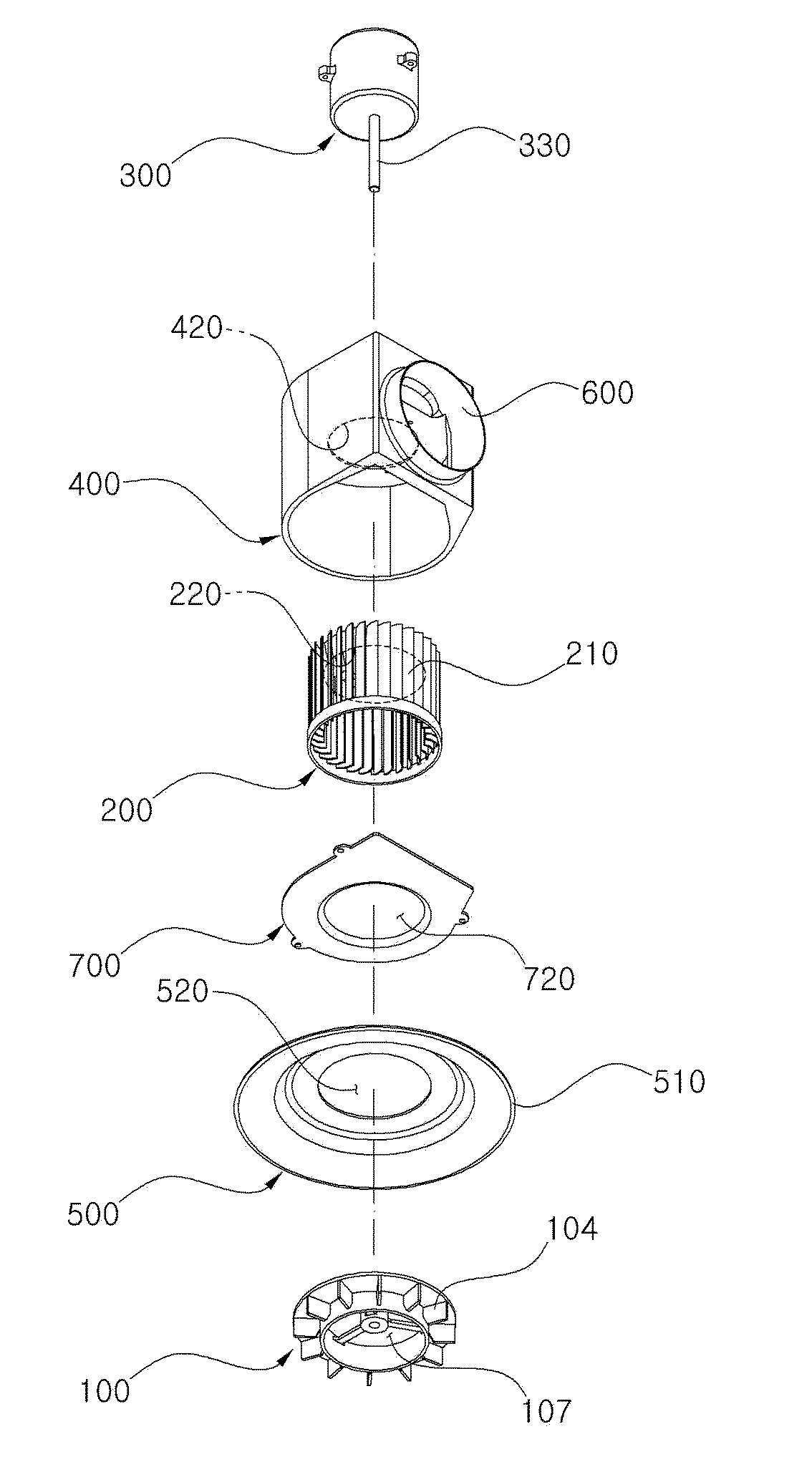 Ventilation module with swirler fan