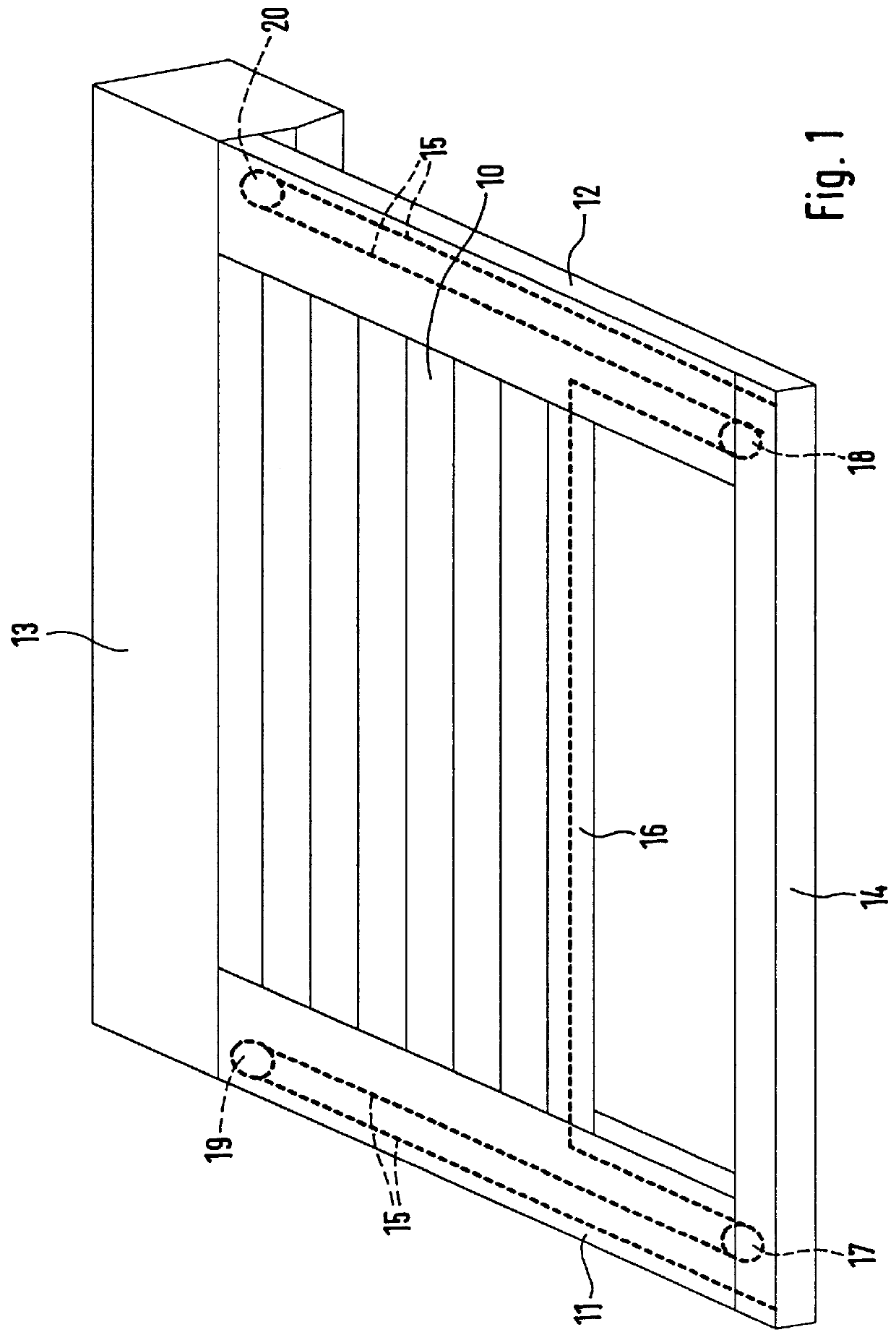 Roller shutter arrangement more particularly for obliquely arranged roller shutter areas