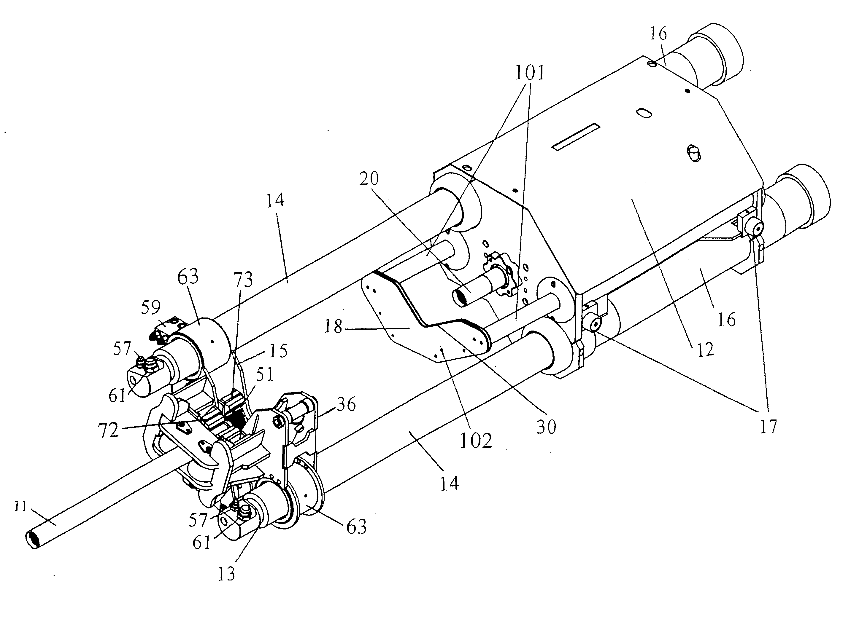 Rod pulling and pushing machine for pipe bursting