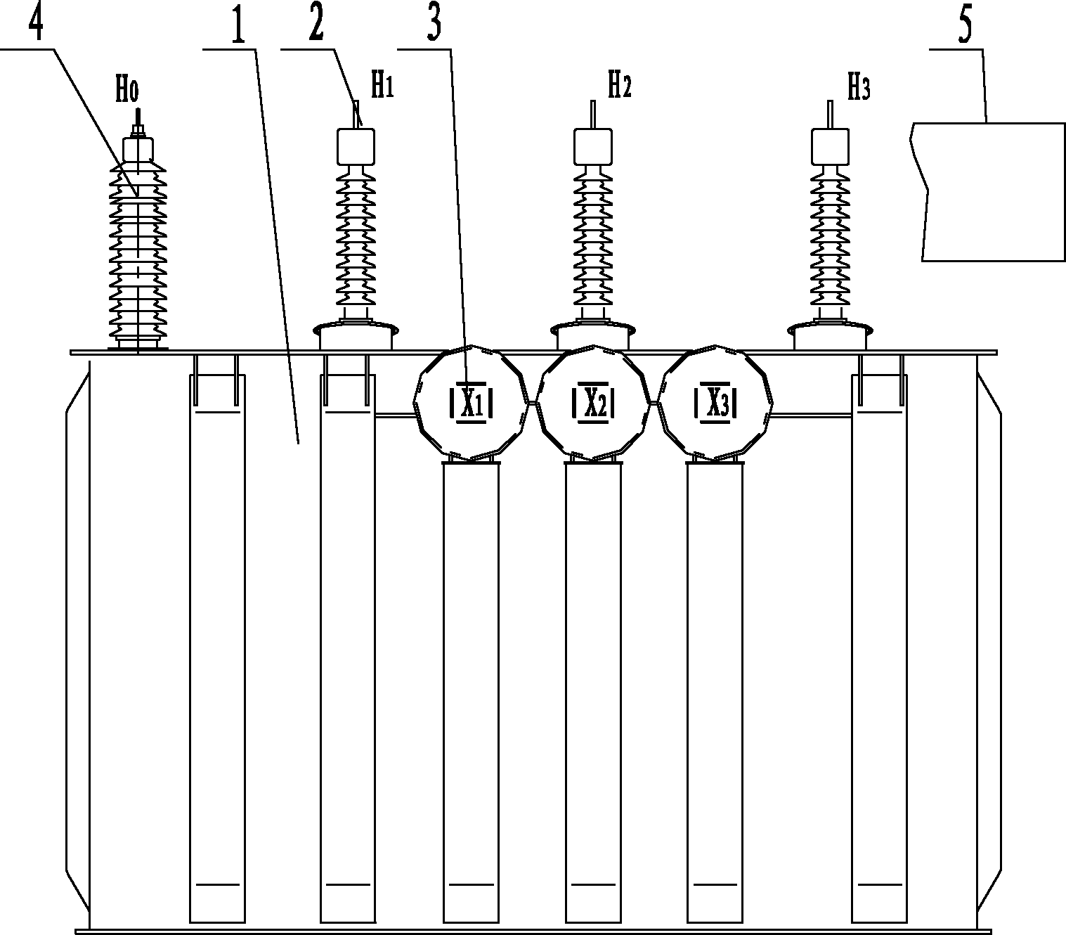 Transformer for realizing voltage change through changeover of leads