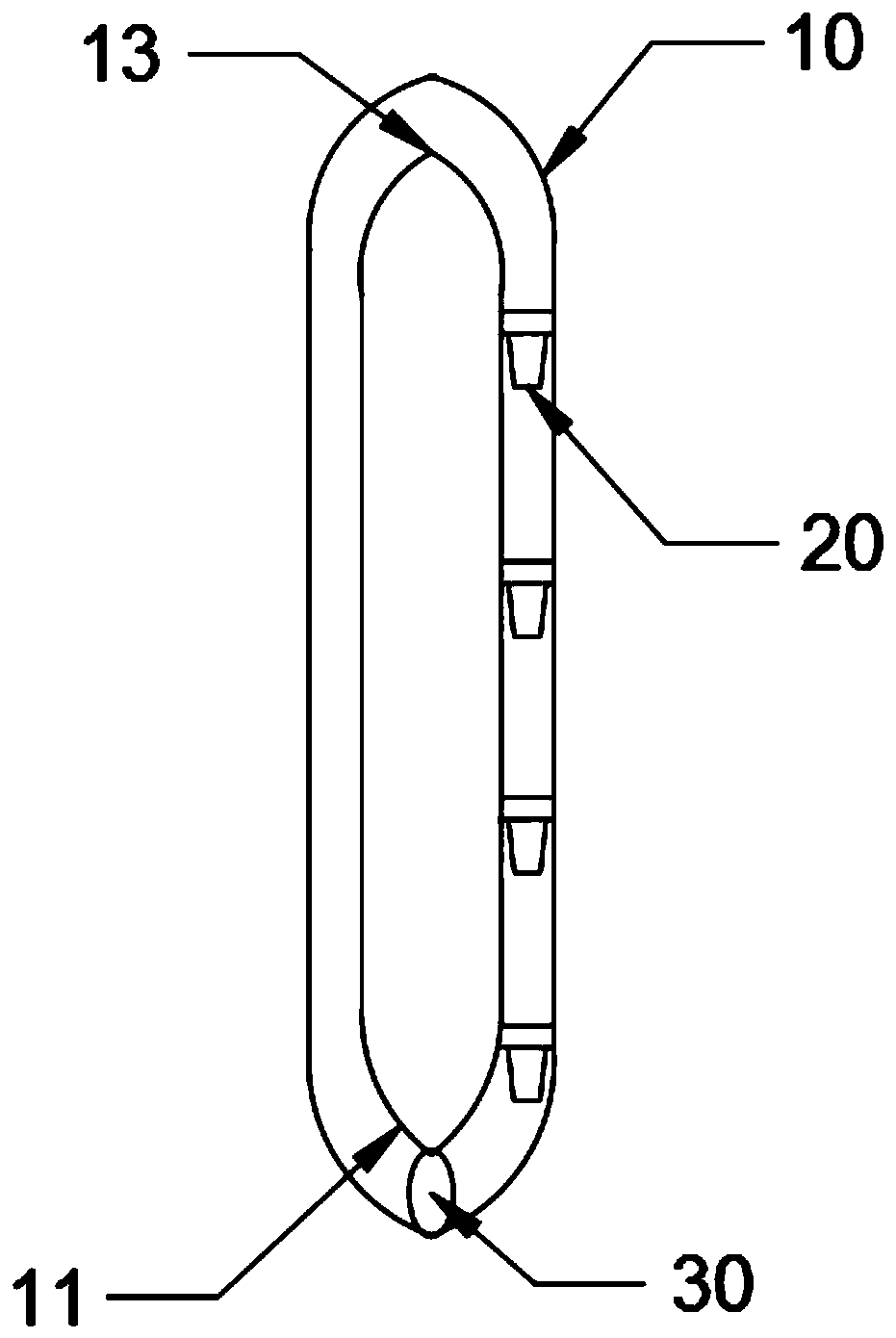 Suspension type goods channel and vending machine