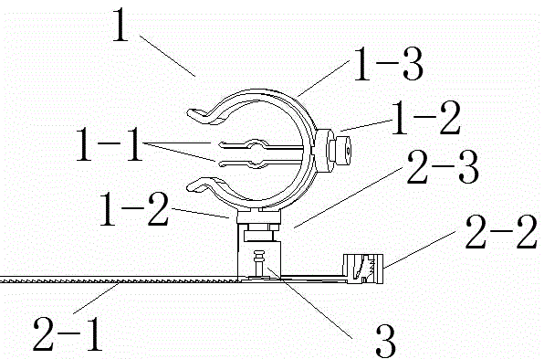 Wire harness fastening device