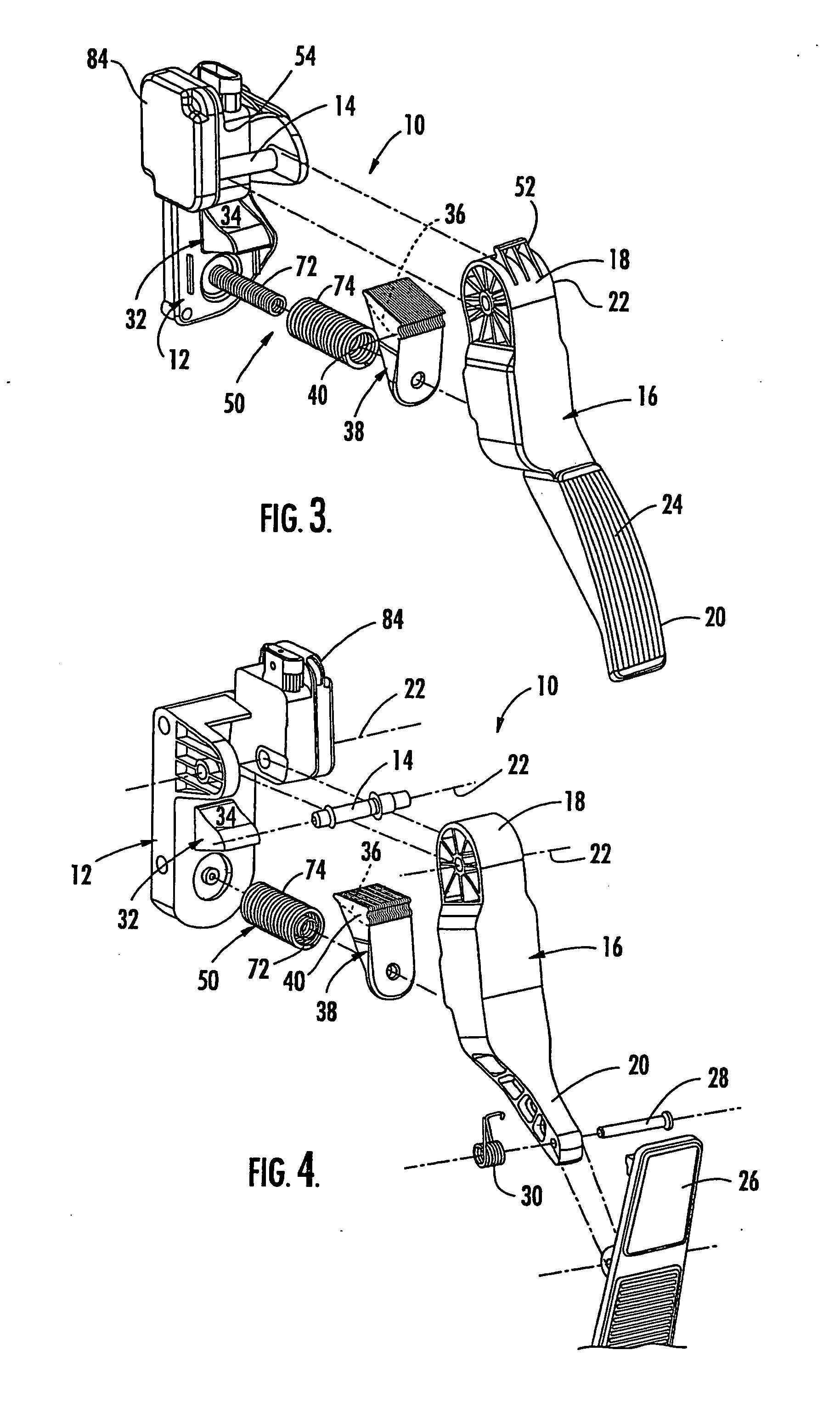Electronic pedal assembly and method for providing a tuneable hysteresis force