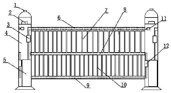 Overflow type anti-span guardrail triggered by medium and short distance induction