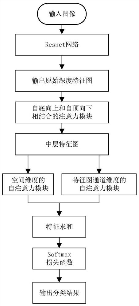 Image classification method, system and electronic device based on dual attention mechanism