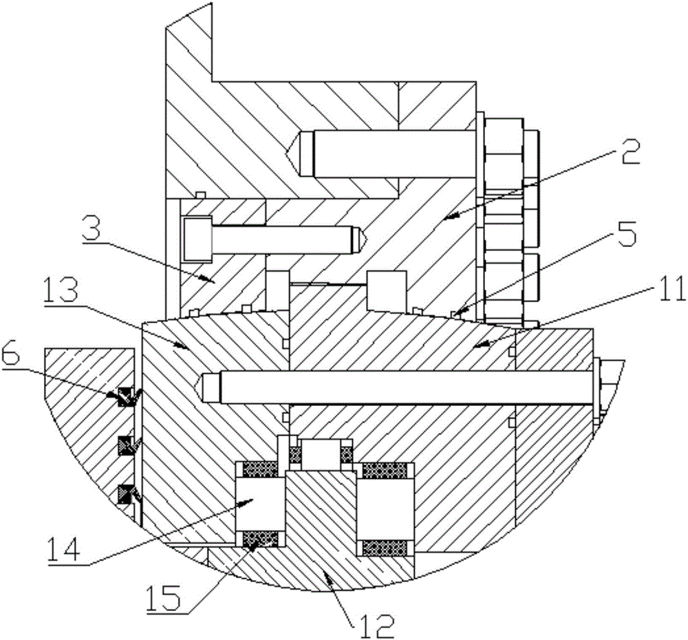 Main driving device of angle adjustable shield tunneling machine