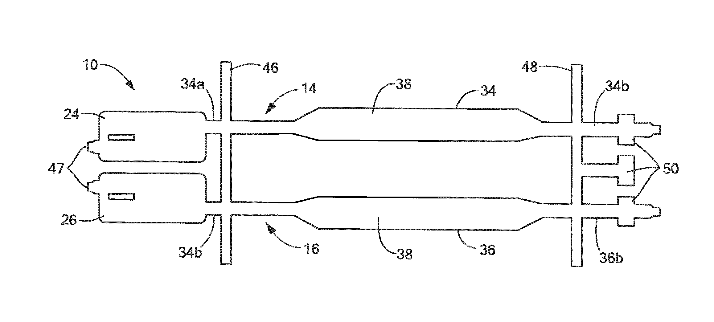 Integrated circuit package having a split lead frame