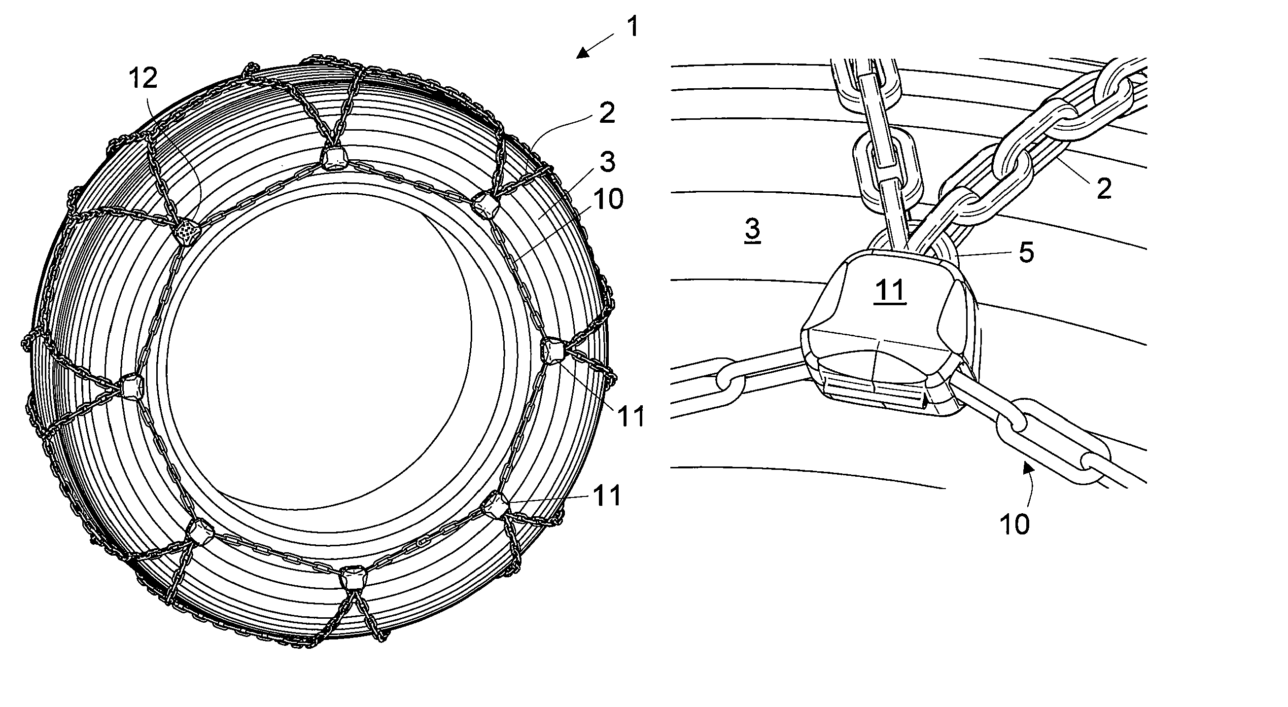 Anti-skid chain with rim protection covering