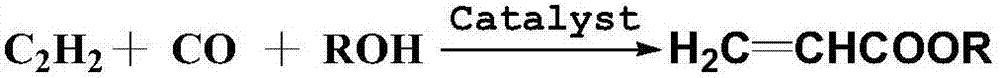 Method for carbonylation-synthesizing acrylic ester by acetylene