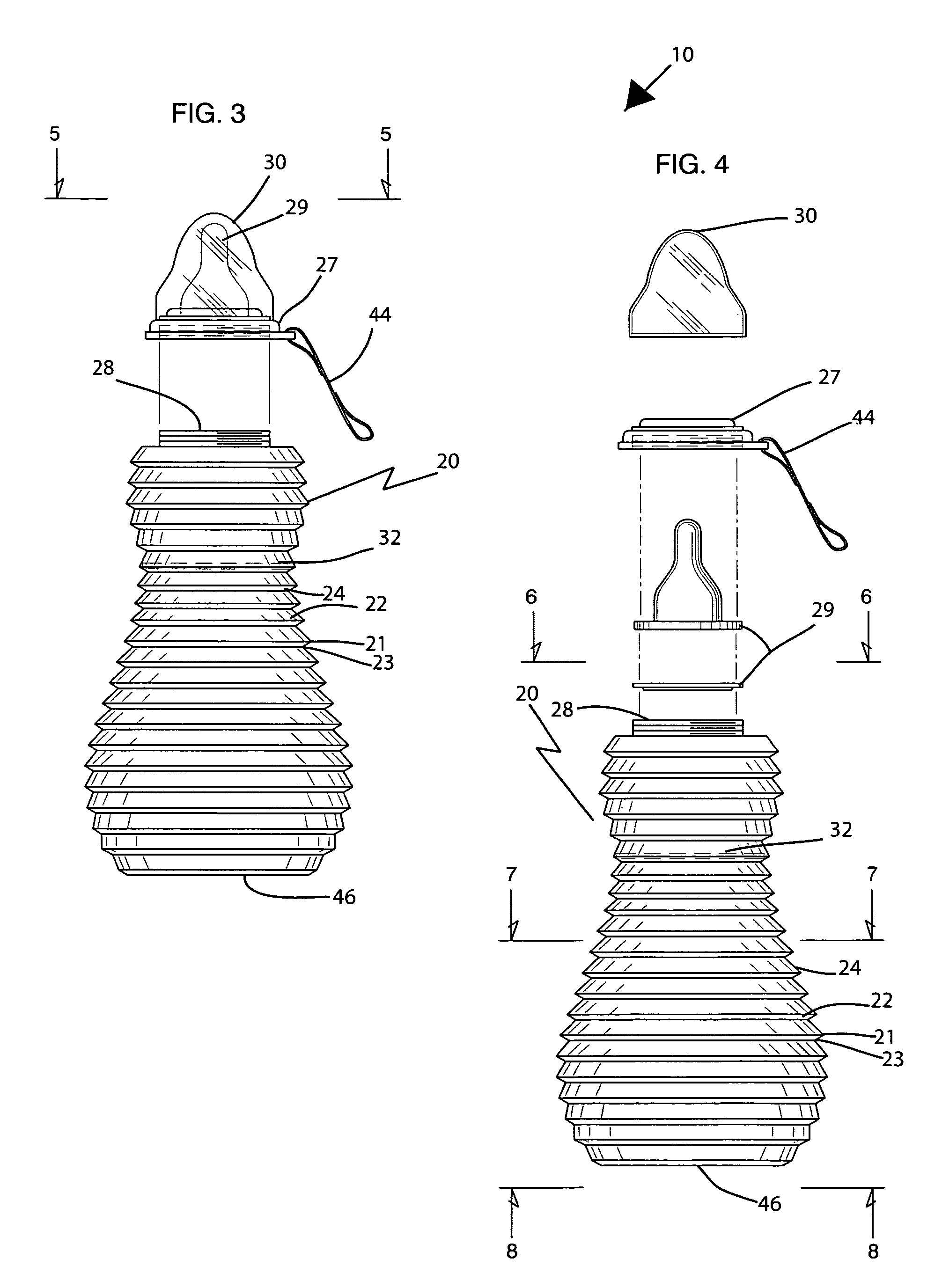 Collapsible baby bottle and associated method
