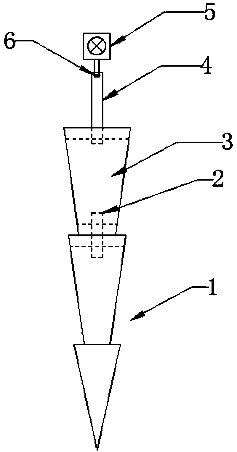 Novel high-slope displacement and settlement monitoring device and use method thereof