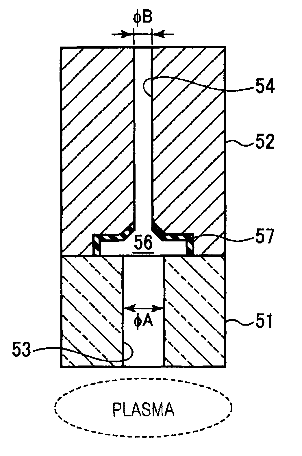 Electrode having gas discharge function and plasma processing apparatus