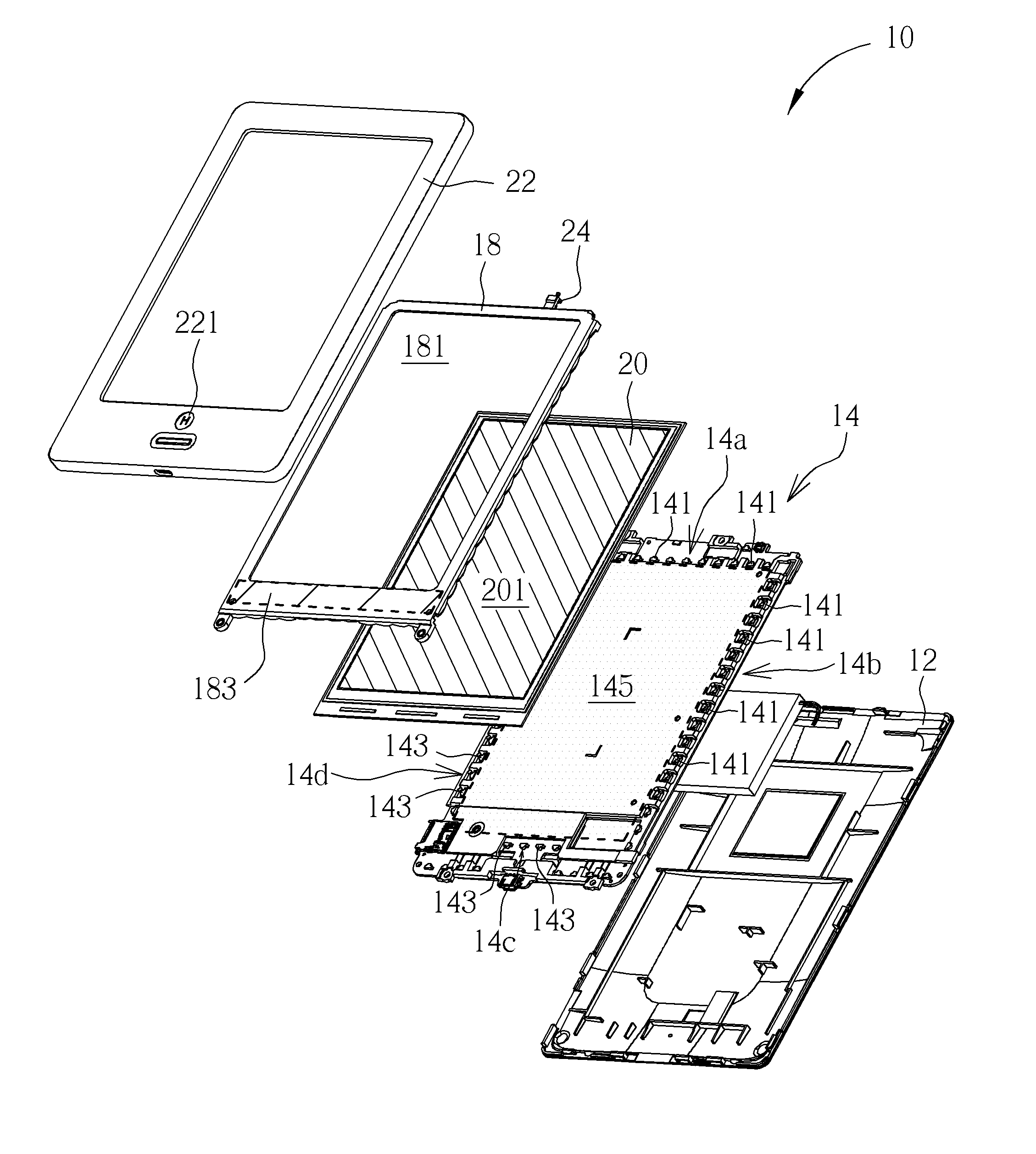 Electronic device with invisible light touch panel