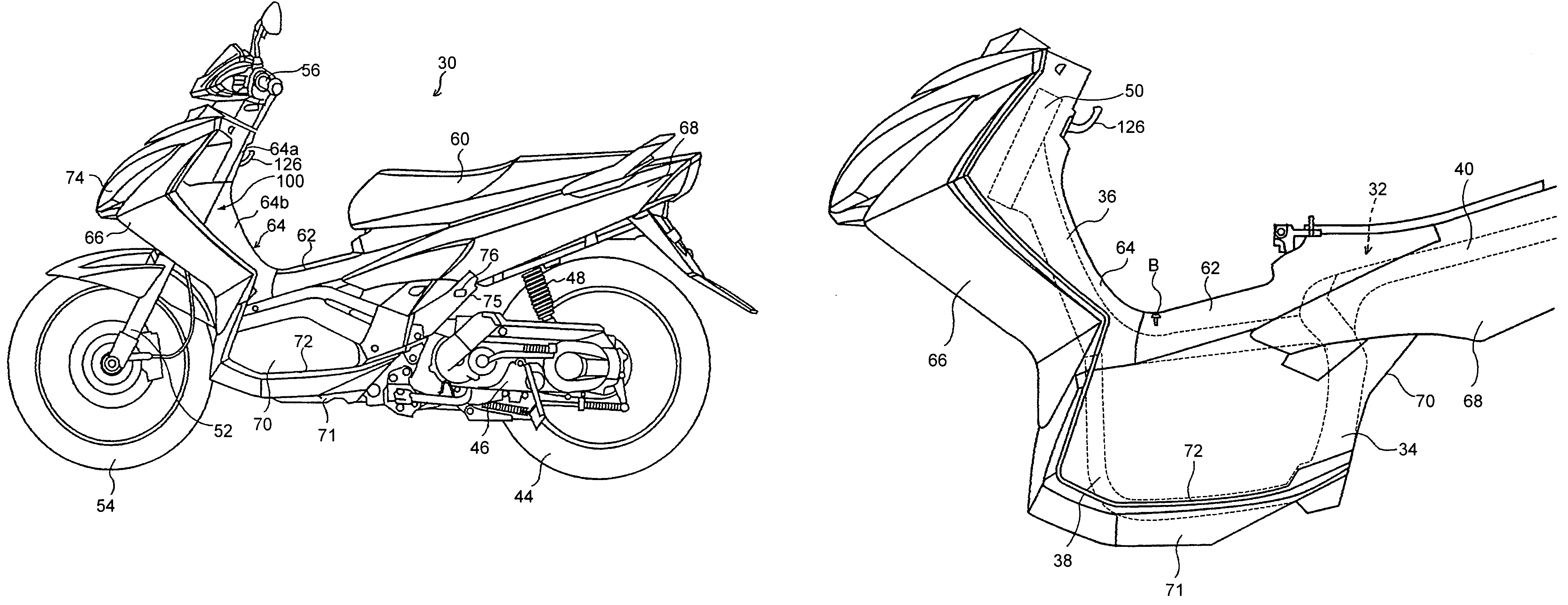 Wheeled vehicle with leg shield