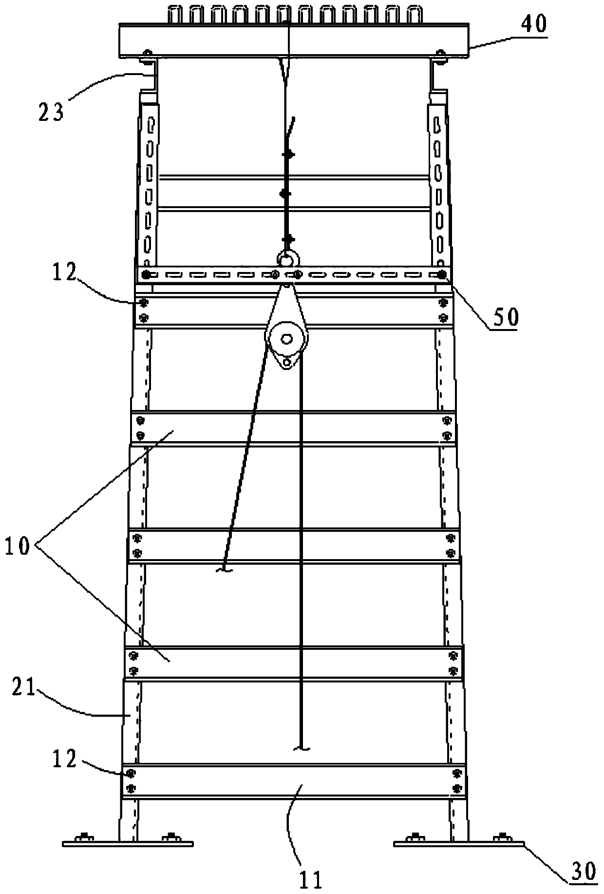 Combined cable hoisting and laying auxiliary device