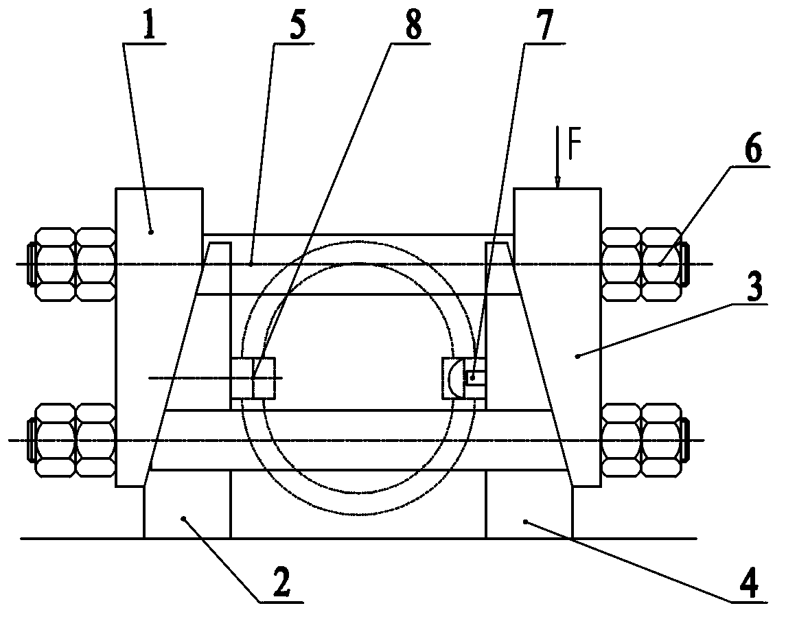 Pressing device for steel wire rope vibration isolator