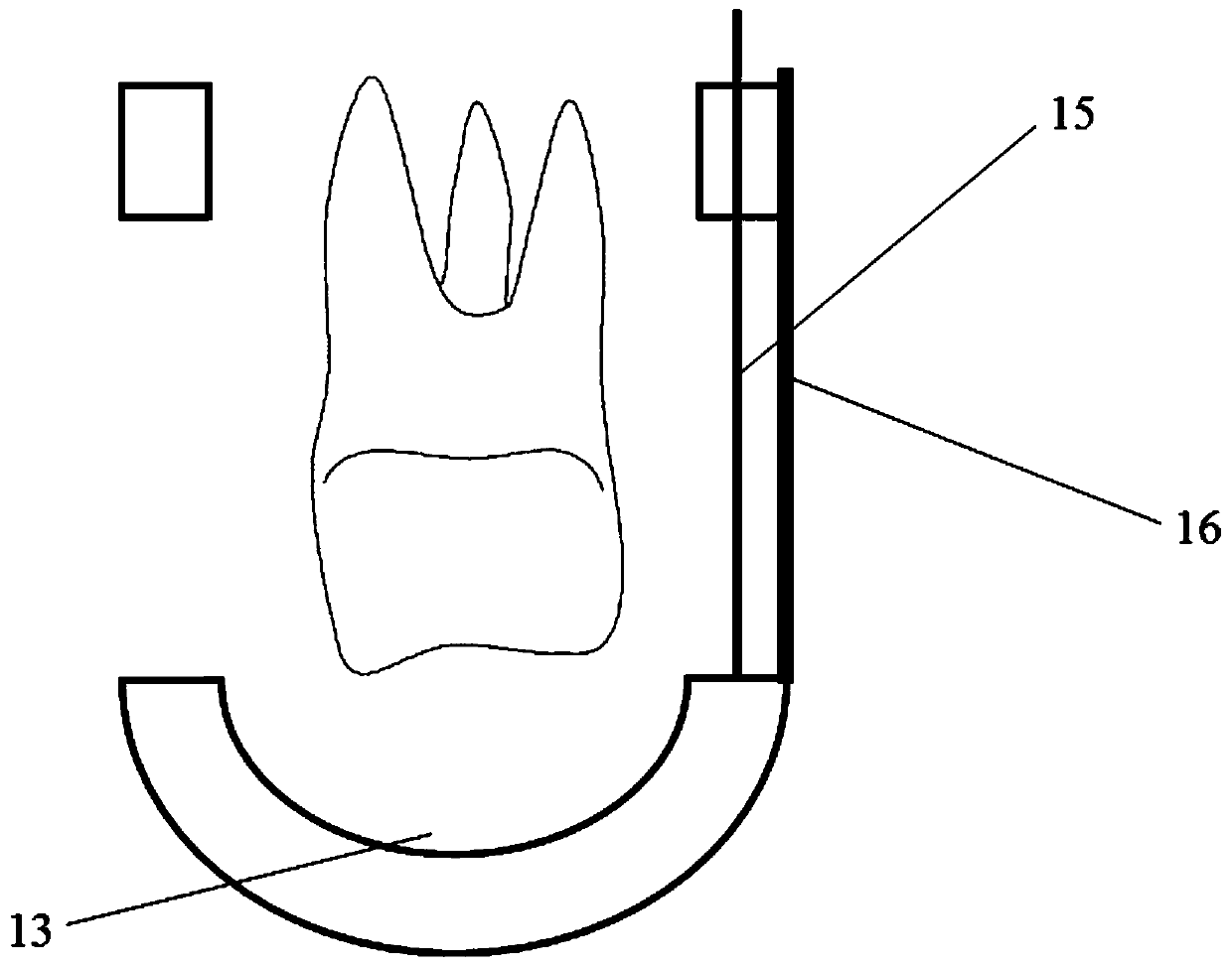 Partial tray combined dental film positioning and measuring device