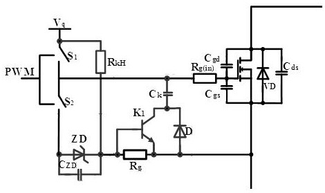 SiC MOSFET gate pole auxiliary circuit based on bridge circuit