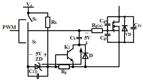 SiC MOSFET gate pole auxiliary circuit based on bridge circuit