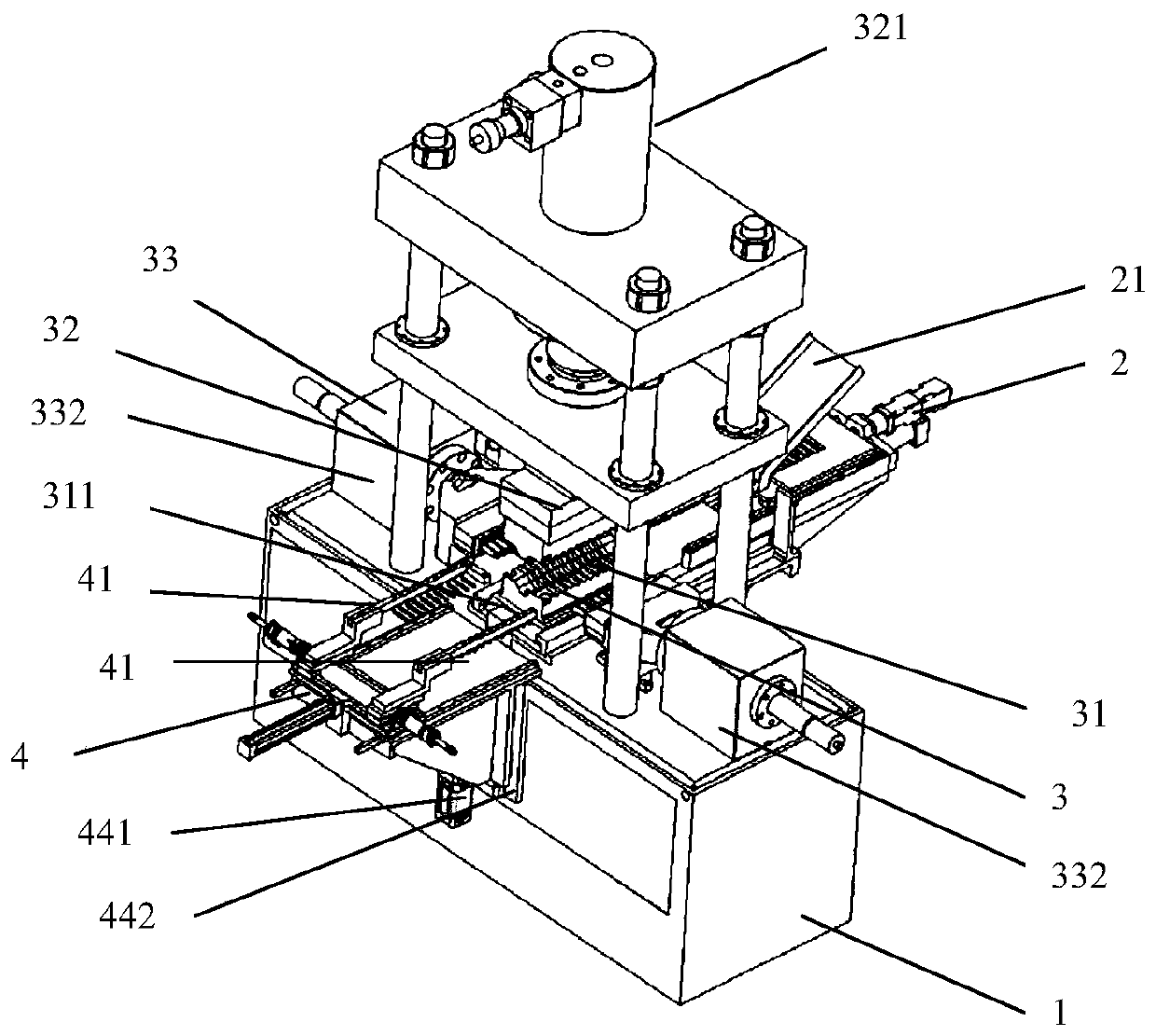 A red copper bridge bending pipe forming integrated machine