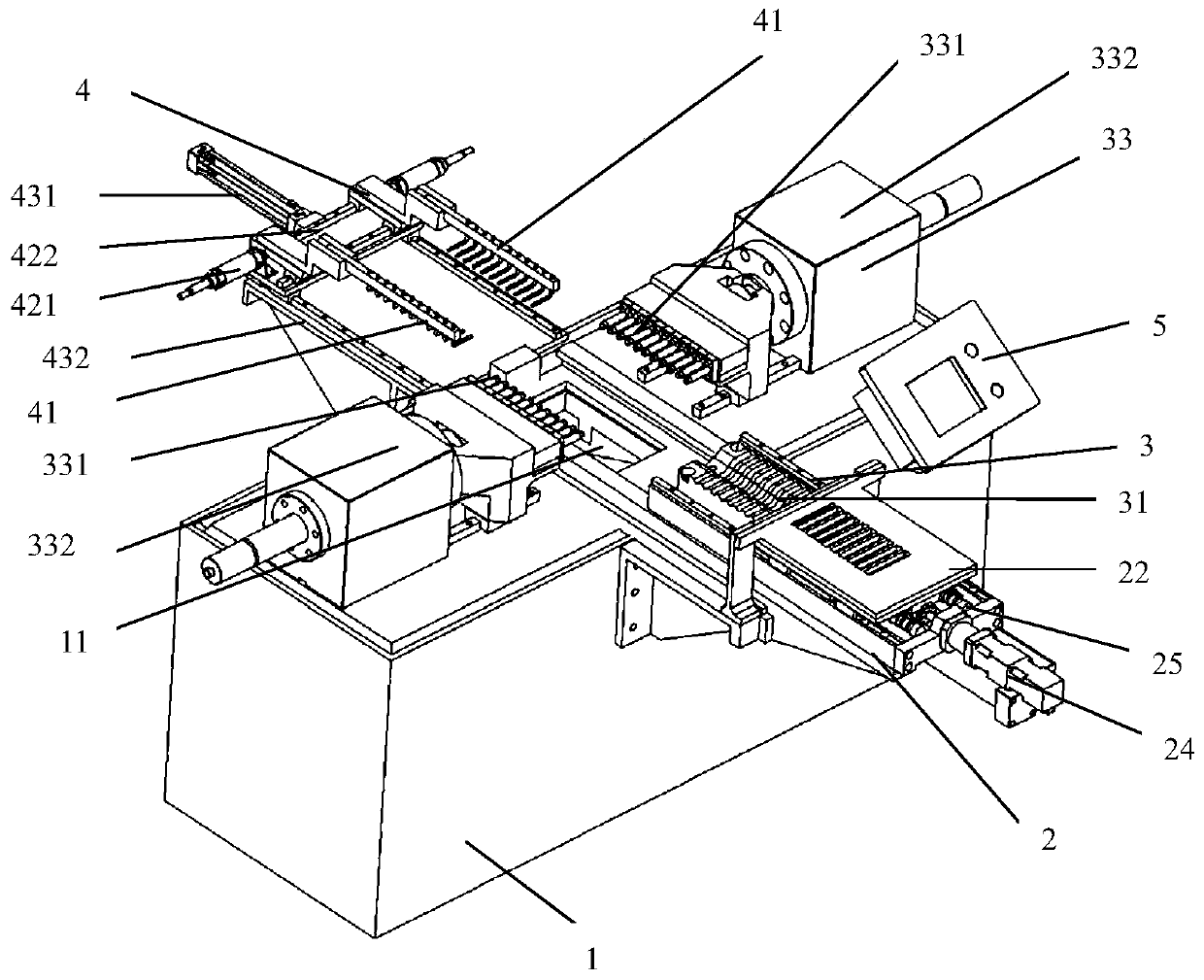 A red copper bridge bending pipe forming integrated machine