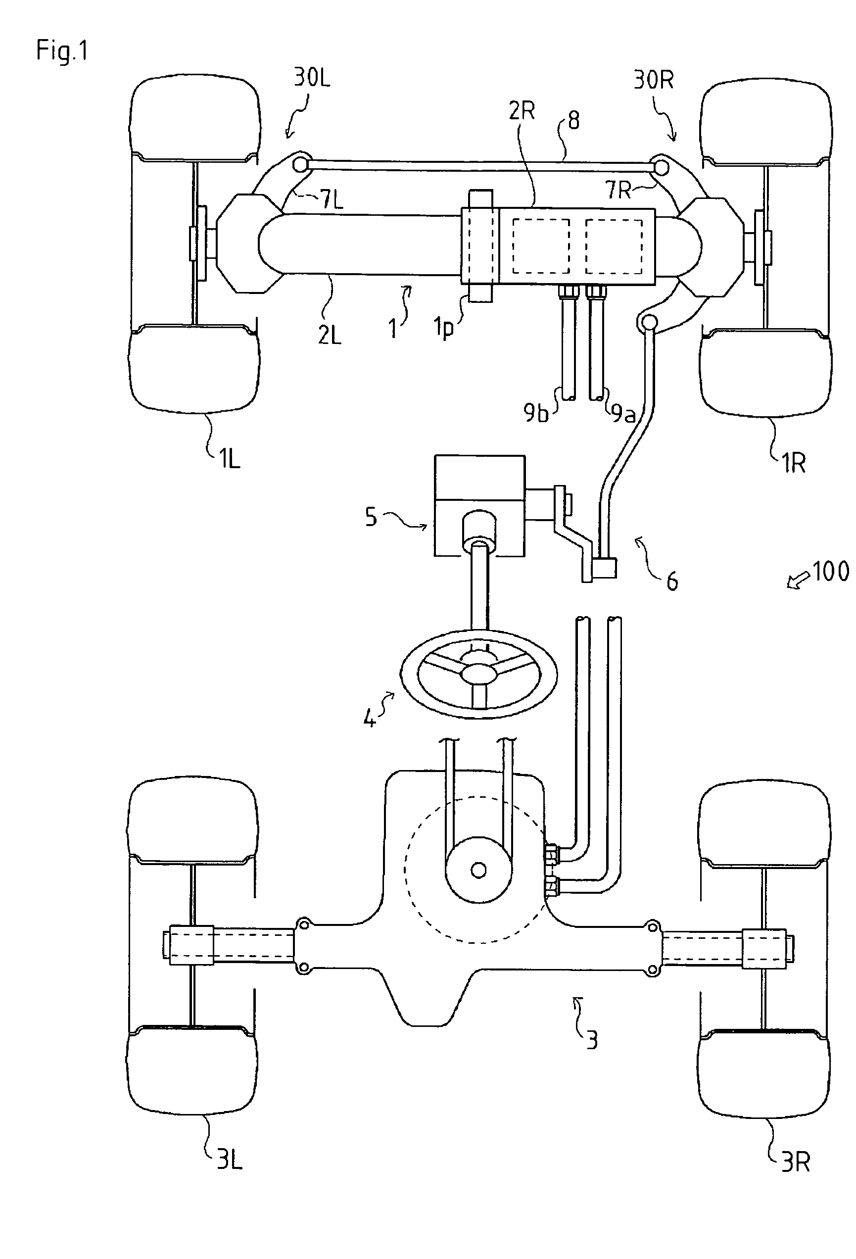 Hydraulic axle-drive device