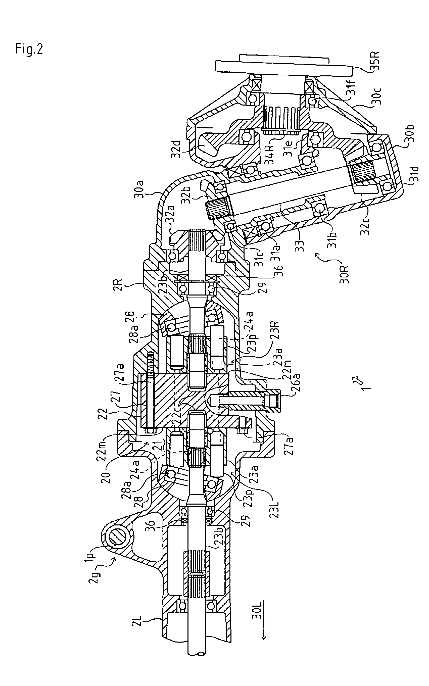 Hydraulic axle-drive device