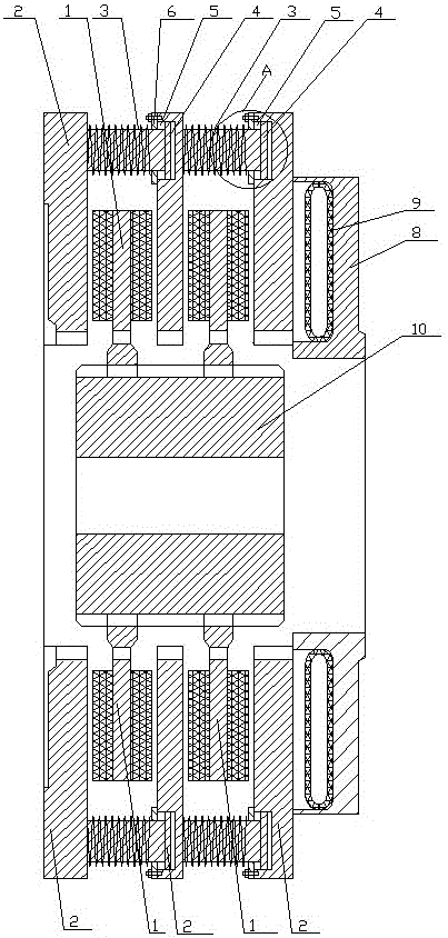Brake disc connection structure for water-cooled brake