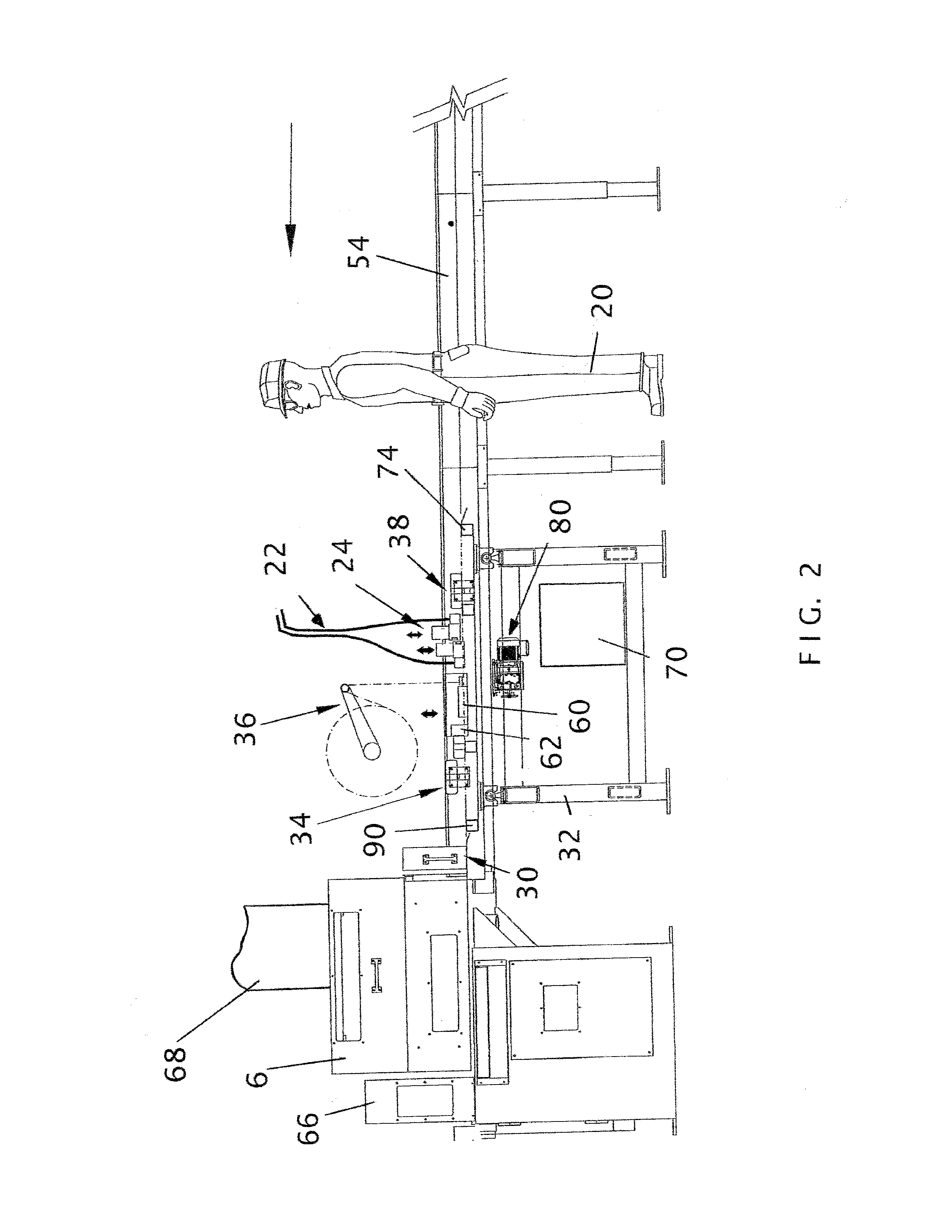 System and method for applying adhesive, buffer, and/or liner to I-joists