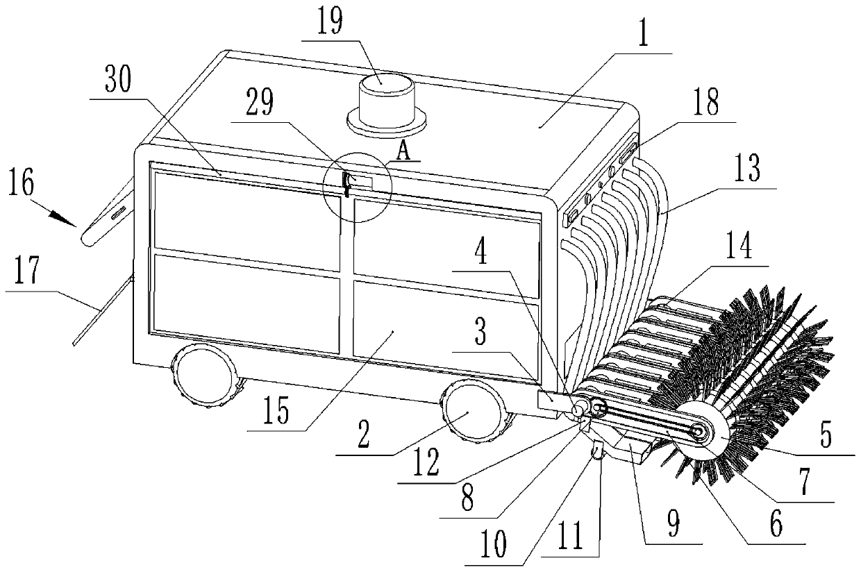 Automatic garbage cleaning vehicle