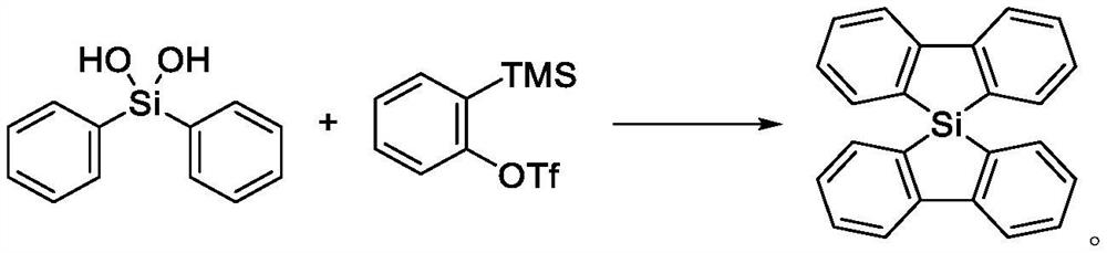 Method for synthesizing 5, 5-spirosilafluorene through C-H arylation cyclization reaction
