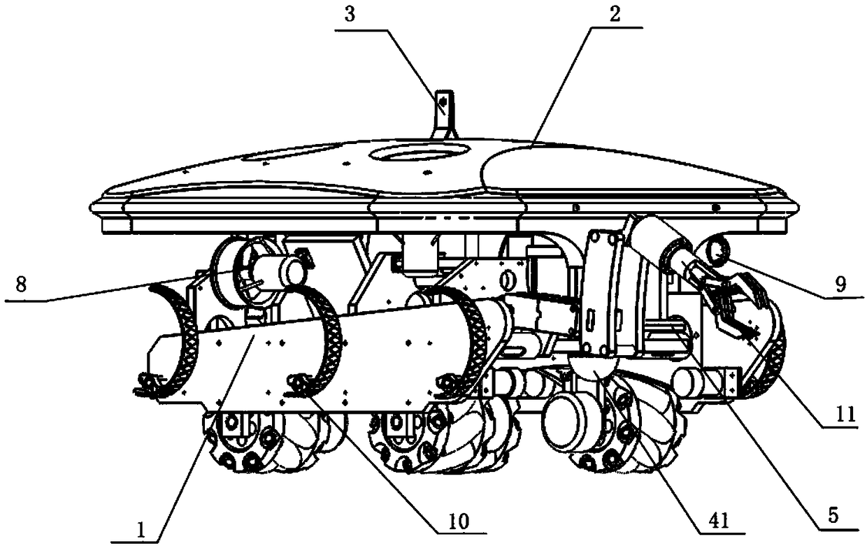 An underwater working robot combined with a walking hybrid bionic blade leg and an omnidirectional wheel and its control method