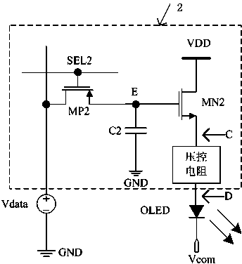Pixel circuit for silicon-based AMOLED driving chip