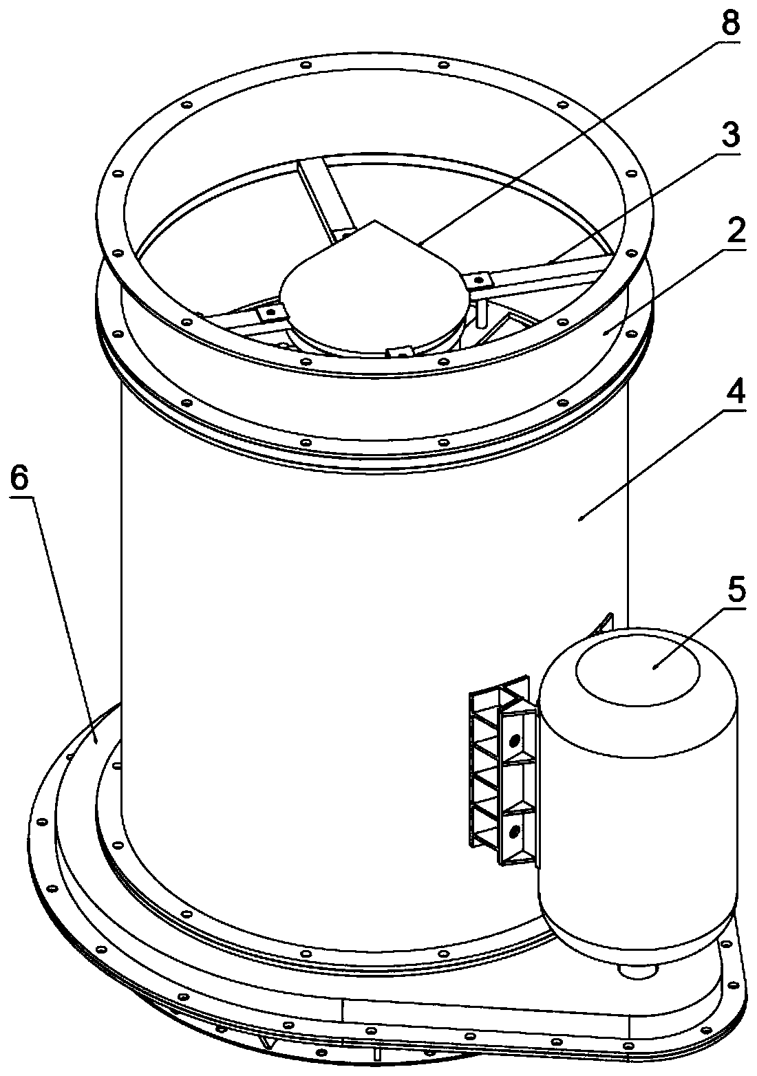 Device for stably and continuously discharging solid bulk material