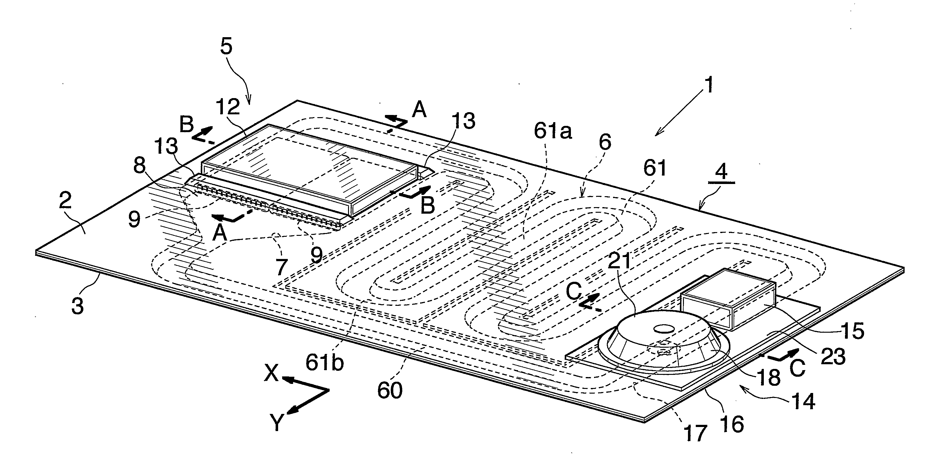 Expansion tank device, process for fabricating expansion tank device, and liquid cooling radiator